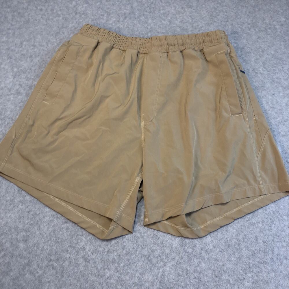 Freeballers Shorts Mens XXL Tan Blue Lined Athletic Running Gym Built In Liner
